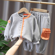 Childrens Spring Suit Girl cute 2021 new foreign style long sleeve spring and autumn little girl baby sports two-piece set