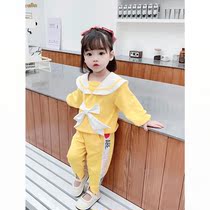 Girl autumn suit 2020 new Korean version of female baby cute childrens clothing spring and autumn Net red two-piece 1-3 years old