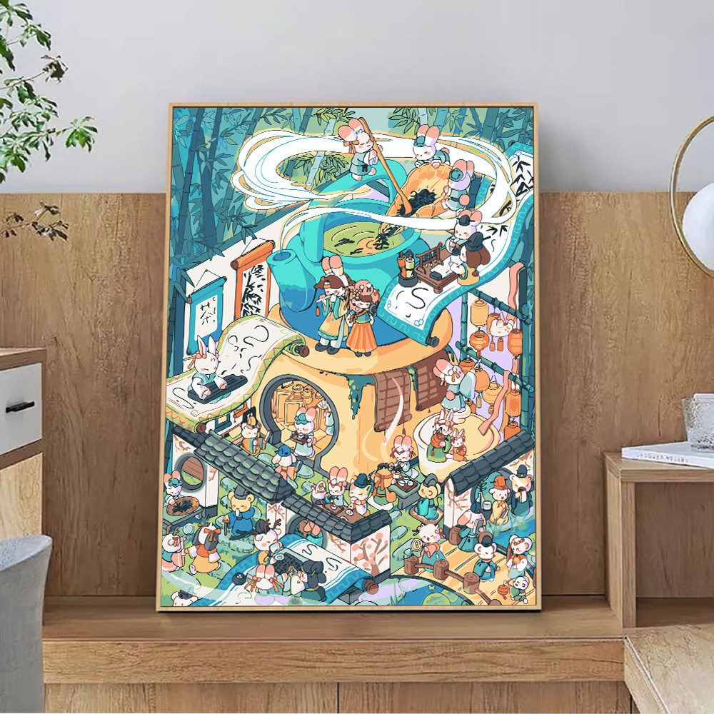 街角小世界数字油画DIY，动漫高难度油彩画的魅力在哪里？-DIY/数字油画