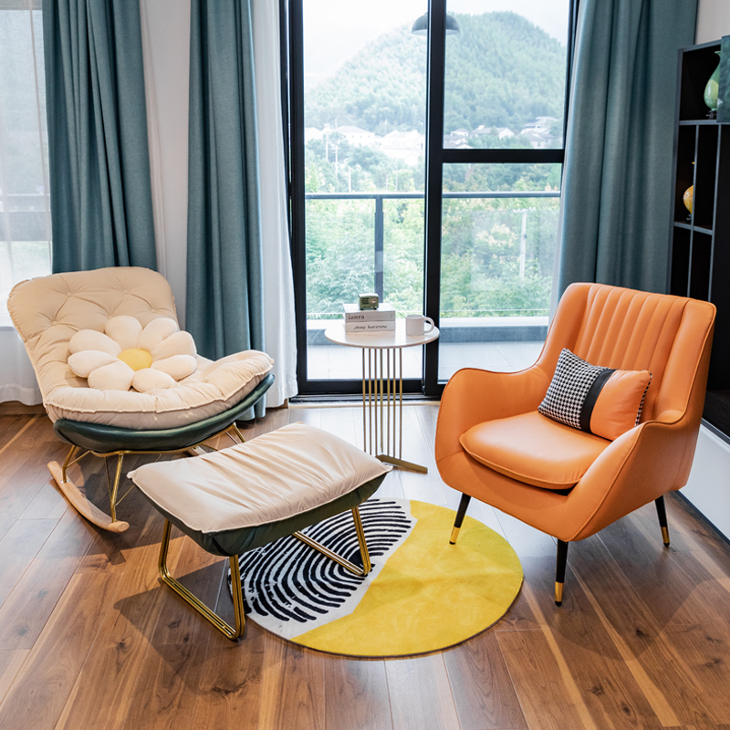 Light Luxury Balcony Small Apartment Table and Chair Set, Coffee Table, One Table and Two Chairs, Three-Piece Set, Leisure Living Room Modern Sofa Lounge Chair