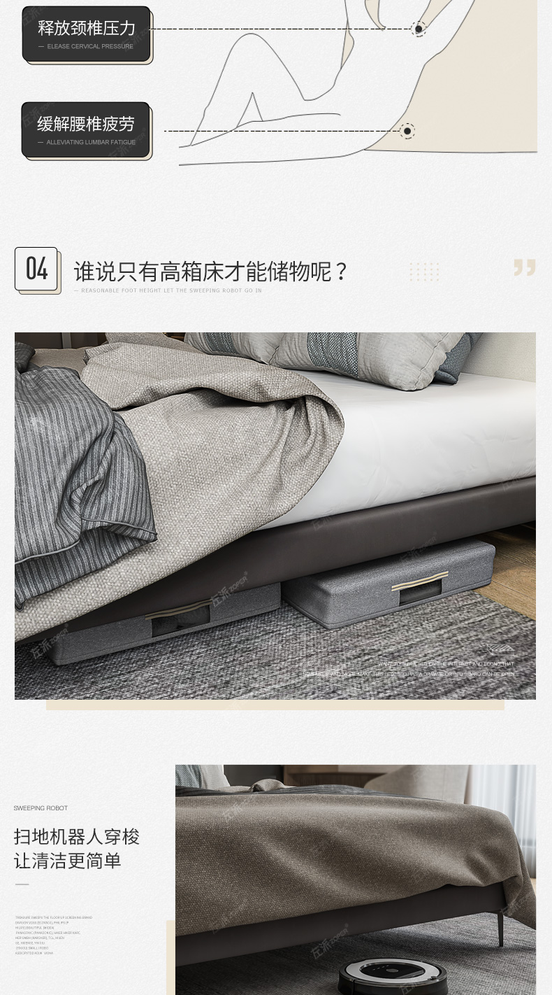 Rời Bắc Âu phong cách IKEA giường vải master bedroom Scandinavian hiện đại nhỏ gọn căn hộ nhỏ quần nội thất phòng ngủ - Giường mẫu giường đẹp