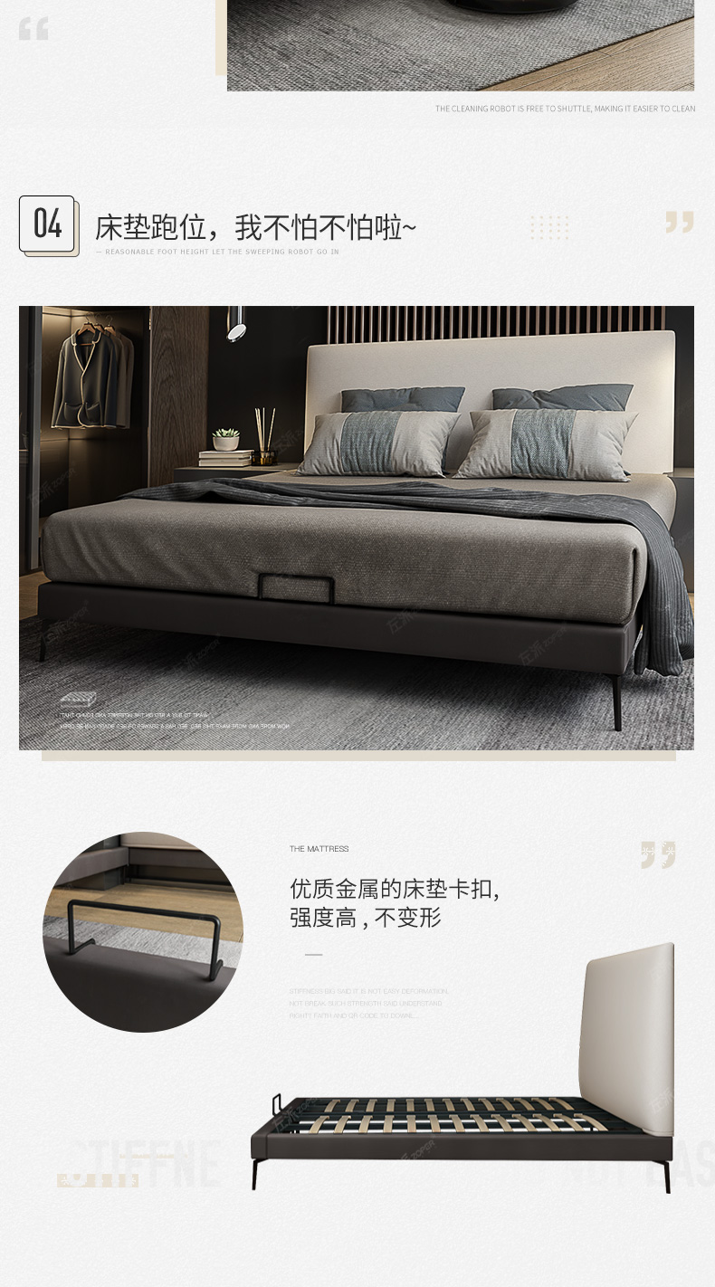 Rời Bắc Âu phong cách IKEA giường vải master bedroom Scandinavian hiện đại nhỏ gọn căn hộ nhỏ quần nội thất phòng ngủ - Giường mẫu giường đẹp