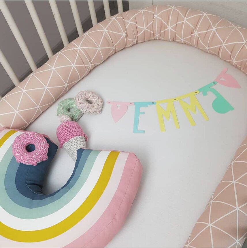 ins new neonatal pure cotton printed bed surrounding crib bed circumference baby safe crashworthy bed by strip holding pillow