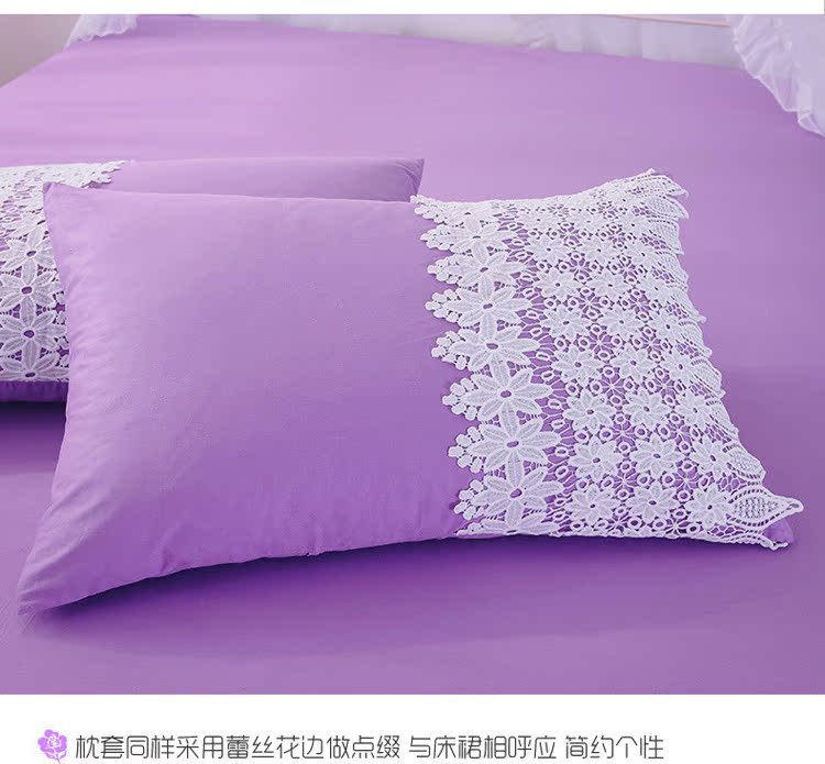 Váy ren kiểu Pháp công chúa cotton váy đơn mảnh cotton màu rắn loại váy ruffle bed cover bed sheet cover trượt - Váy Petti giường váy