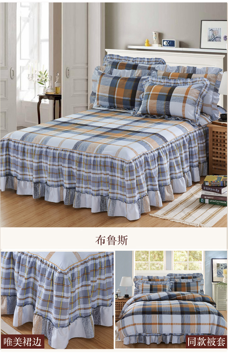bông Hàn Quốc một mảnh giường bông váy công chúa màu hồng gió lá sen ren bedspread 1,8 m tấm trượt sản phẩm duy nhất - Váy Petti váy giường