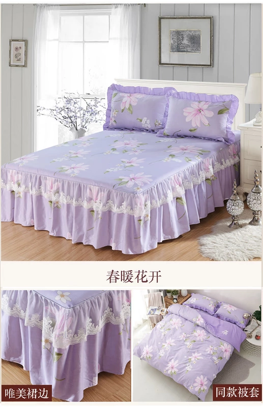 Bông ren công chúa duy nhất mảnh bông gió bông vườn giường váy giường bìa tờ trượt 1.5 / 1.8m - Váy Petti