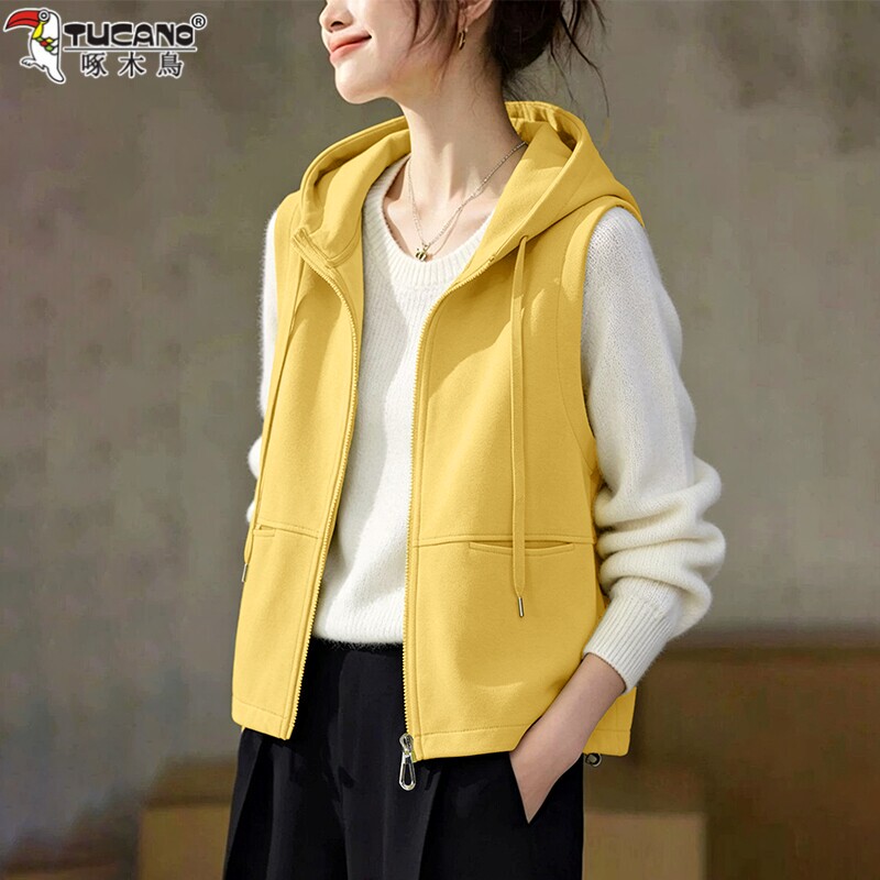 Woodpecker Short Vest Jacket for Women, Autumn 2026 New Design, Stylish and Youthful Outerwear Vest