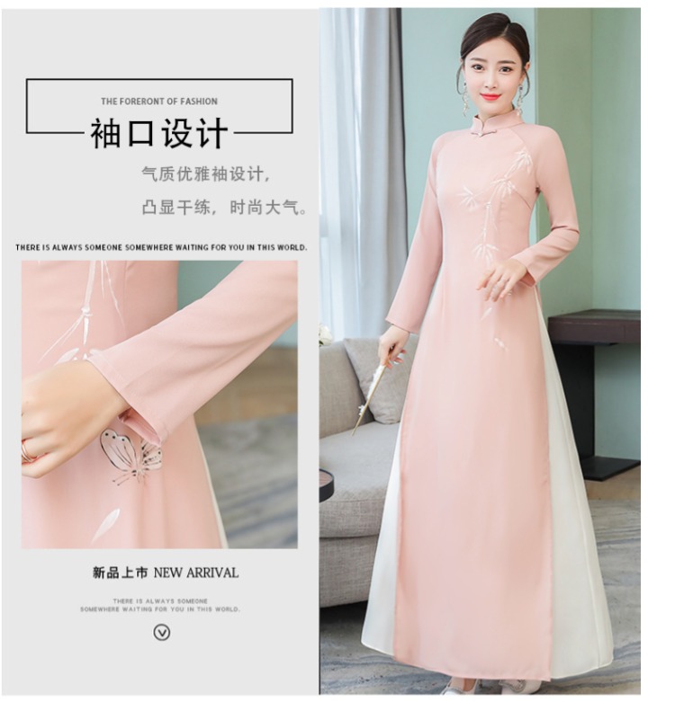 Dịch vụ trà nữ mùa xuân Zen Zen retro đầm 2019 kiểu mới Trung Quốc cải tiến váy sườn xám - Sản phẩm HOT vay dep