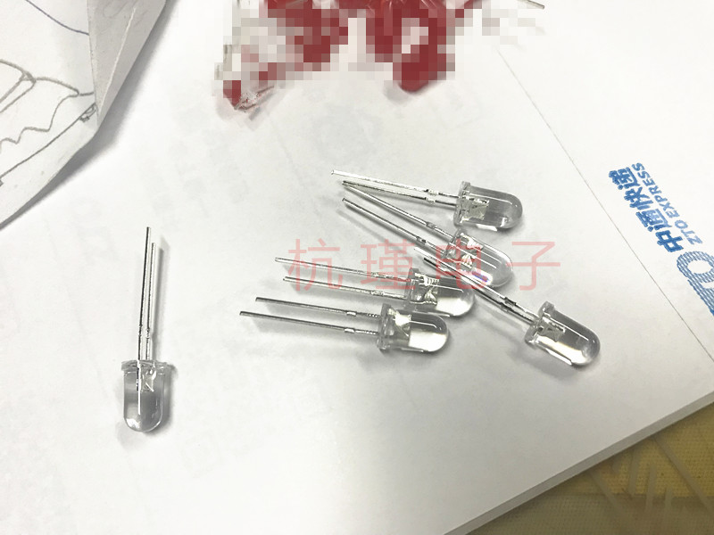 LED light-emitting tube F5MM highlight round head diameter F5MM white hair red 1 pack of 1000 33 yuan