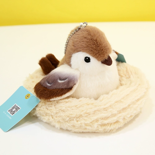 Имитация птицы, подвеска, фигурка, плюшевая детская кукла, украшение на сумку, воробей, подарок на день рождения