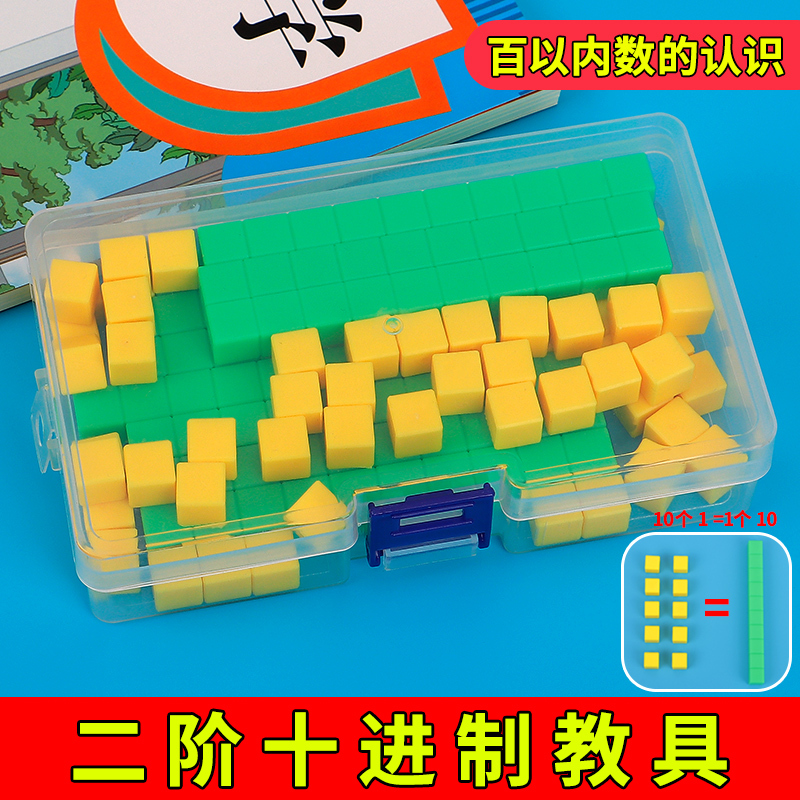 Second-Order Decimal Teaching Aids, Learning Tools for Understanding Numbers Within One Hundred, Small Cubes, Math for First Grade, Third-Order, Fourth