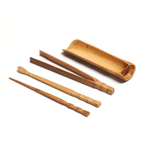 Bamboo tea ceremony Four Junzi Bamboo tea spoon Tea clip Tea needle Kung Fu Tea accessories Tea ceremony zero matching package