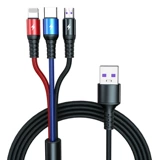 One -Drag Three Data Cable 5a Super Fast Fasting Lobing подходит для Huawei Oppo Apple Three -в одном зарядном кабеле