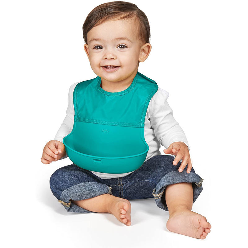 Oxo Silicone Baby Feeding Bib, Waterproof and Washable, for Infants and Children