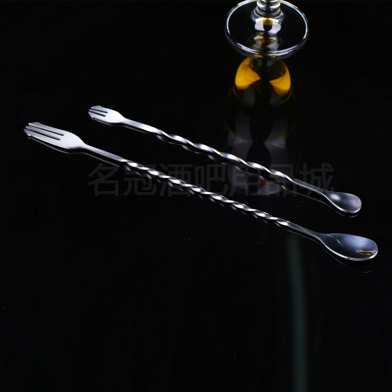 Stainless steel long bar spoon ice spoon cocktail cocktail spoon bar spoon spoon milk tea coffee stir spoon