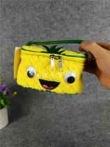 Foreign trade Original single tail stock Exit UK Meng Mengs makeup bag Handbag Fur Suede Suede Pineapple Styled Cashier Bag