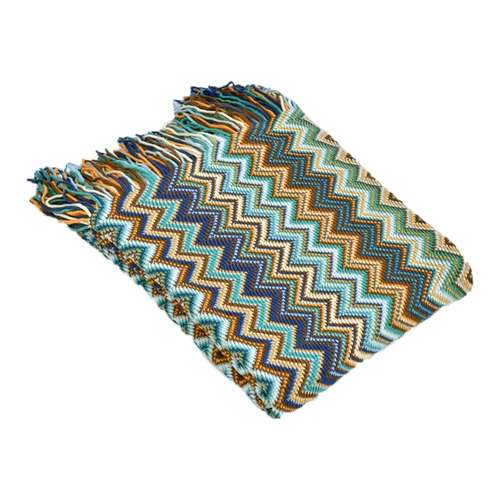 Трикотажное одеяло, диван, стиль бохо