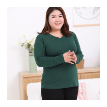 Large size womens clothing 2019 autumn and winter new T-shirt fat mm200 pounds thin long sleeve top fat base shirt women