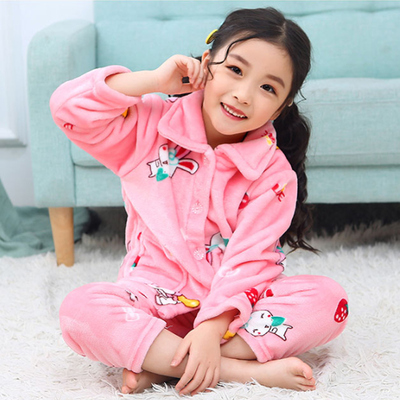 秋冬儿童法兰绒保暖睡衣