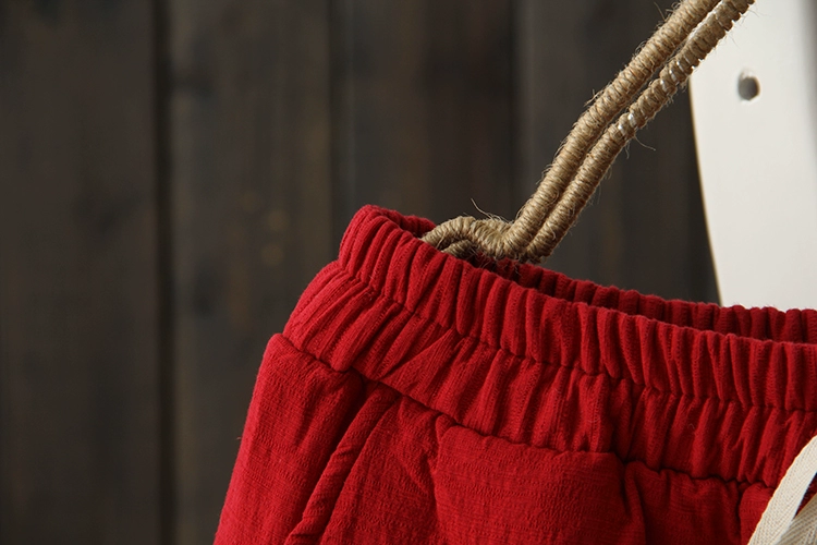 Bán nước hoa mùa đông dày cotton thường xuyên quần phụ nữ quilted ấm quần retro lỏng dây rút chân quần cotton