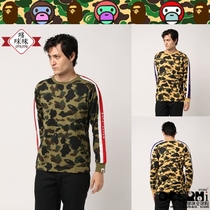 Japan BAPE LOGO TAPE 1ST CAMO L S TEE CAMO Ape mens long-sleeved T-shirt