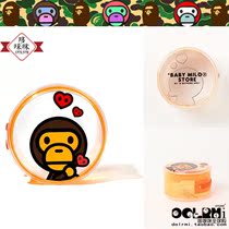 Japanese BAPE BABY MILO PVC POUCH cute little apes series Transparent small round bag 0914