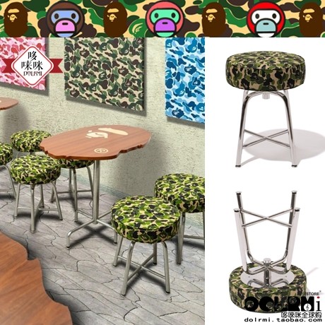 BAPE ABC CAMO CAFE STOOL ステンレス鋼 コーヒーチェア ABC CAMO STEEL CAN STOOL 2024年10月12日(土)発売。 NO: 1K80