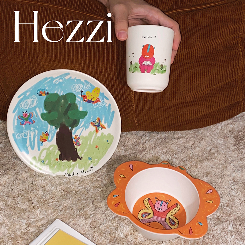 Hezzi's "Argus" Series Bamboo Fiber Tableware Yogurt Bowl Flat Plate Small Tea Cup Picnic Hezzi's "Argus" Series Bamboo Fiber Tableware Yogurt Bowl Flat Plate Small Tea Cup Picnic