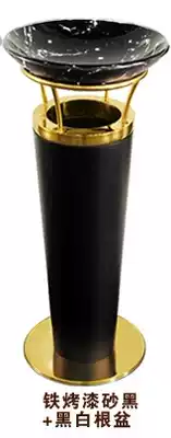 Ktv high-end bronze seat floor Baoding ash bucket stainless steel hotel trash can lobby vertical with ashtray