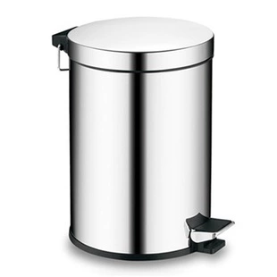 Stainless steel trash can foot-operated European-style creative home bathroom kitchen living room bedroom with cover