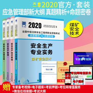 中级注册安全工程师2020教材配套试卷煤矿专业：安全生产管理+法律法规+技术基础+煤矿安全技术实务（全4本）