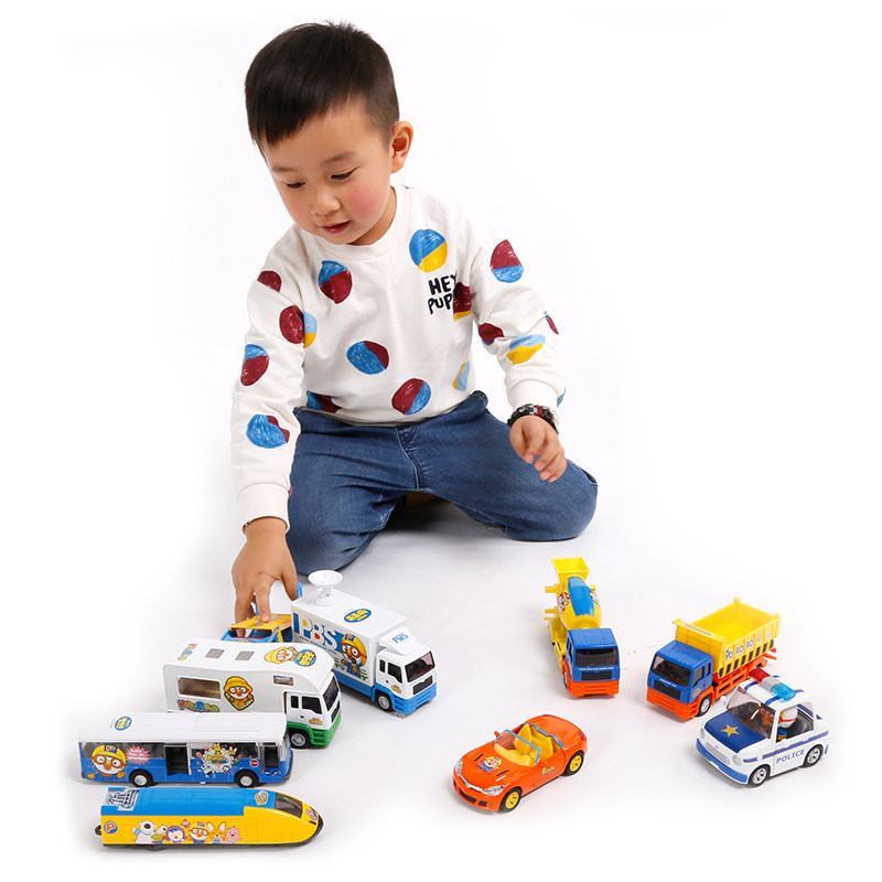 Korea Pororo Bo Lele Children alloy pullback car Inertial car toy cartoon set Children's gift