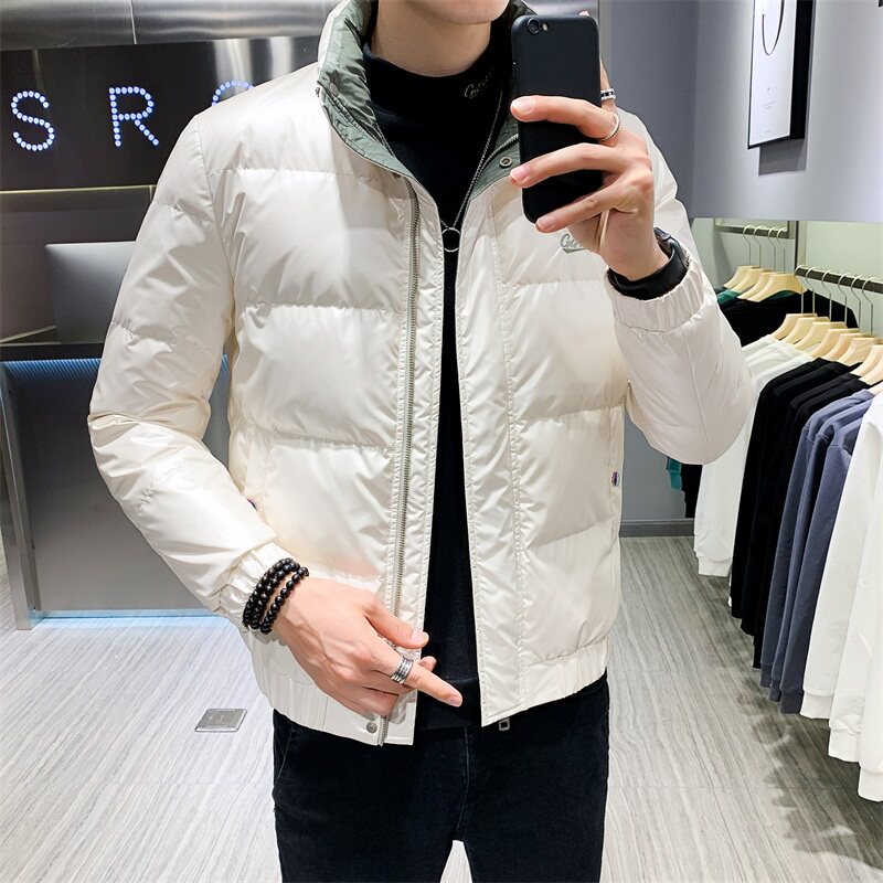 亮面休闲时尚男短款立领英伦店主风立领羽绒服DS-A329--P170