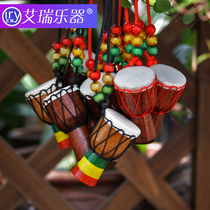 African drum decoration pendant African drum necklace Gift necklace pendant Lijiang tambourine 1 5 inch childrens toy