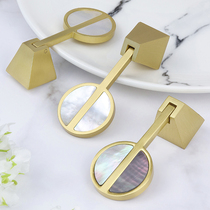 Brass Shell Handle Wardrobe Door Drawer Cabinet Modern Simple High-grade Gold Chinese Single Hole Door Handle Pure Copper