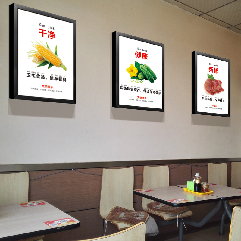 Blueprint School Canteen decoration painting fast food restaurant hanging painting Restaurant Restaurant restaurant fresco restaurant has frame painting