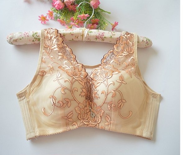 Kích cỡ lớn kiểu vest đầy đủ kiểu áo ống điều chỉnh áo ngực mỏng phần thêu bộ sưu tập sữa mẹ MM tập hợp áo ngực nhỏ áo lót dây