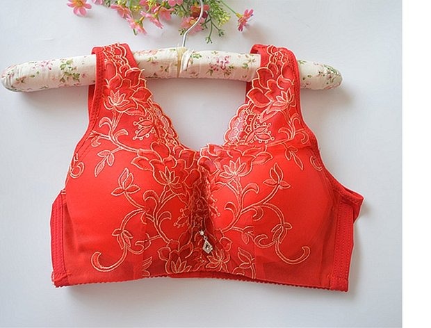 Kích cỡ lớn kiểu vest đầy đủ kiểu áo ống điều chỉnh áo ngực mỏng phần thêu bộ sưu tập sữa mẹ MM tập hợp áo ngực nhỏ áo lót dây