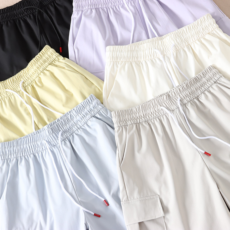 休闲时尚大口袋工装短裤女夏百搭高腰显瘦韩版运动五分裤 X47详情3