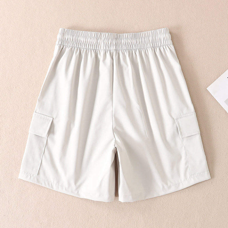 休闲时尚大口袋工装短裤女夏百搭高腰显瘦韩版运动五分裤 X47详情19