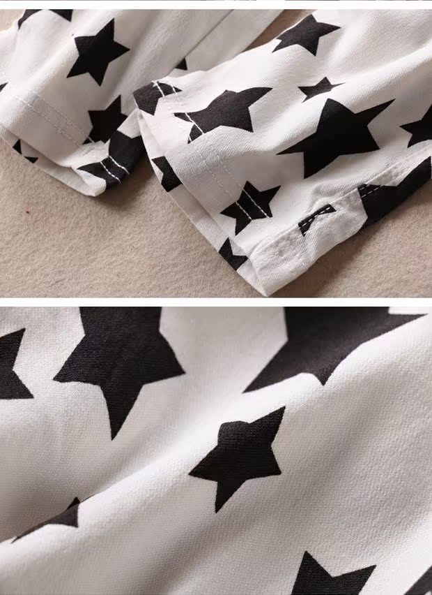 Ngôi sao năm cánh In quần Stretch Pencil Quần nữ mùa xuân mỏng chân mỏng Quần legging A836 quần ống rộng nữ