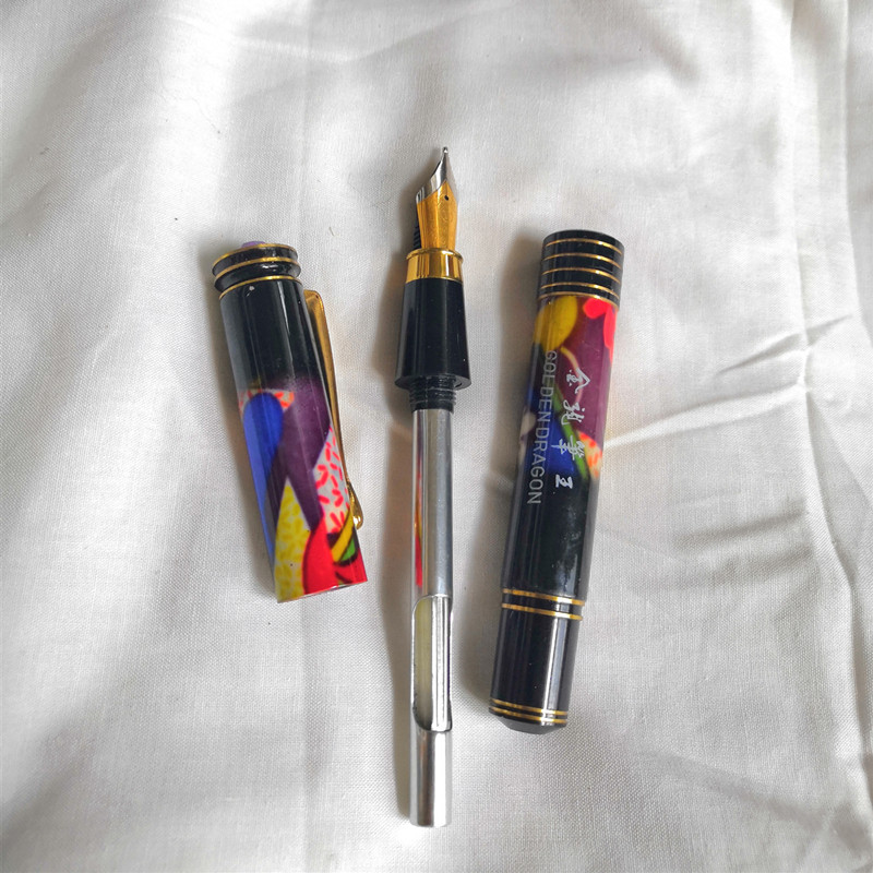 Ручка перьевая 库存金龙笔王大金龙钢笔九十年代老产品重75克笔尖1.2毫米 Golden Dragon