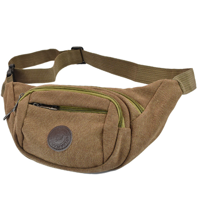 Men's Purse Multifunction Use Multilayer Canvas Practical Abrasion Resistant Men And Women Universal Large Capacity Bag Slingshot Pocket