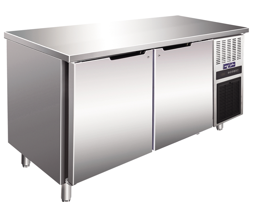 Wellkool Refrigerated Bench Air-cooled Kitchen Stainless Steel Flat Cold Operating Table Commercial Freezer Cafe Hotels
