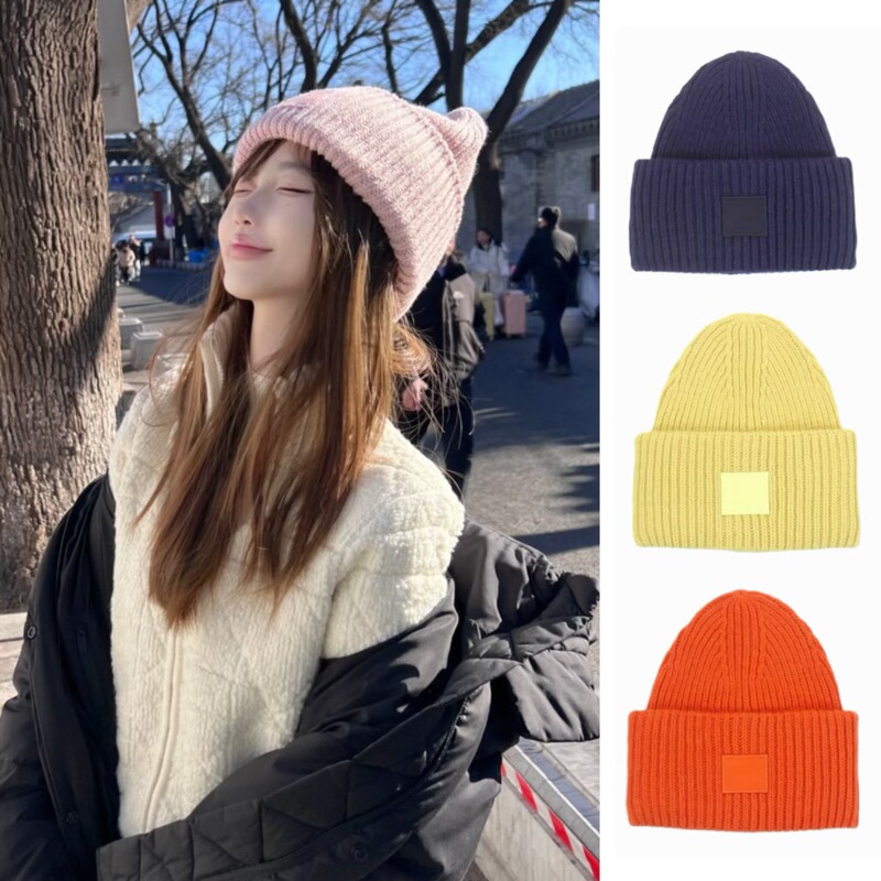 Scandinavian Smiley Face Hat for Women 2026 New Wool Men's Cold Hat Autumn and Winter Pink High-End Knitted Woolen Hat
