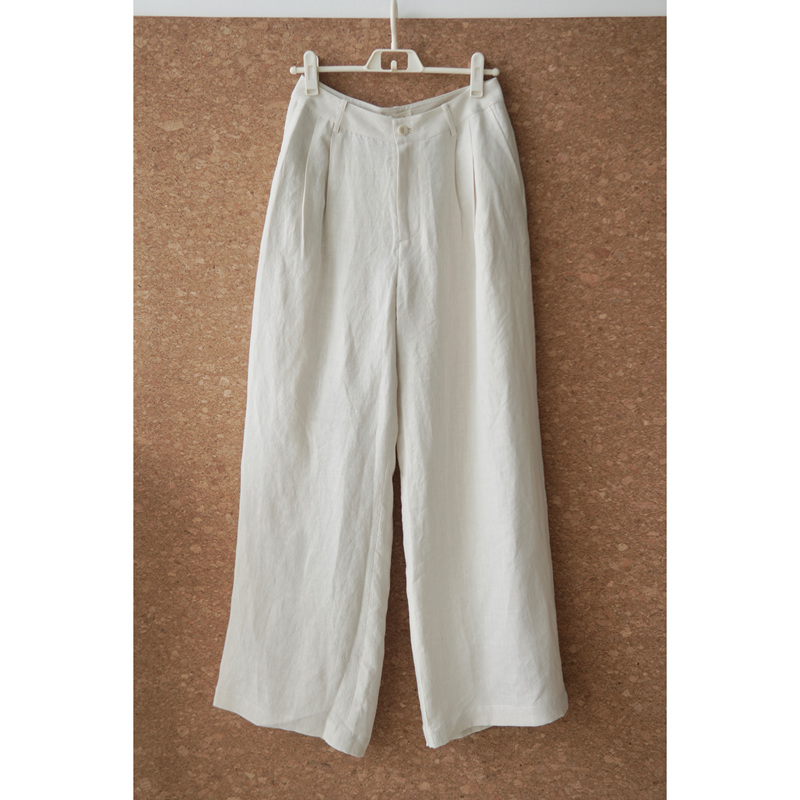 Self-Made 100% Hemp Hand-Dyed Drapey and Elegant Casual Wide-Leg Pants for Women