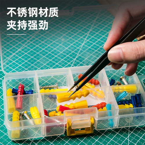 得力 Пинцет, антистатический комплект из нержавеющей стали, 3 предмета