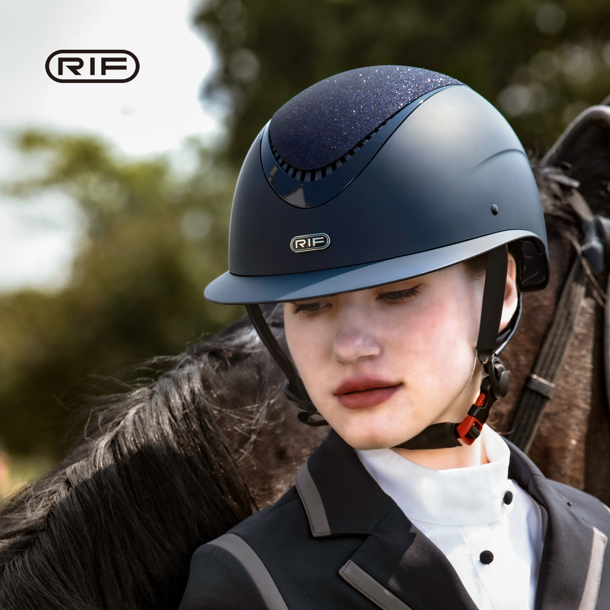 Rifkids equestrian helmet: security & shine
