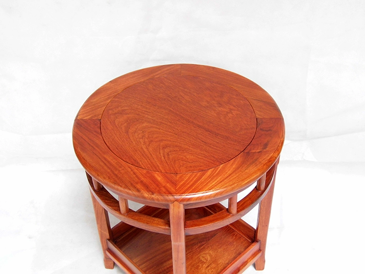 Bàn tròn gỗ đàn hương đỏ trái cây lớn Bàn tròn gỗ cẩm lai Miến Điện bàn tròn nhỏ bàn cà phê phòng khách bàn góc bàn tròn nhỏ bàn ghế gỗ gụ - Bàn trà
