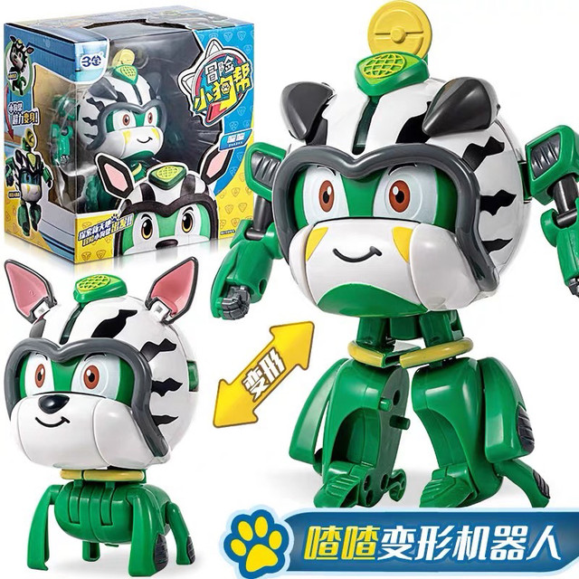 Sanbao Adventure Puppy Gang Dorje Xiaobo Diandian Tianbao Chi Chi Transformation Robot Children's Set Boy Toy